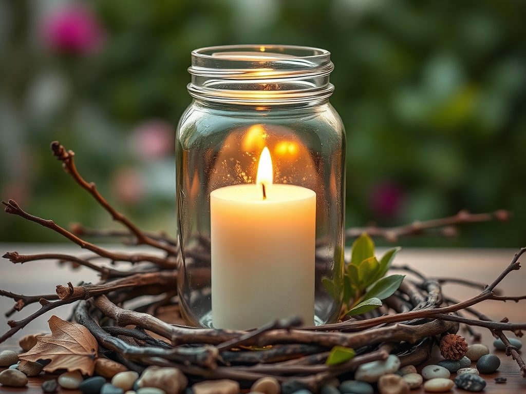 Świeczniki ze słoika DIY: jak stworzyć wyjątkowe dekoracje z naturalnych materiałów i bezpiecznym światłem
