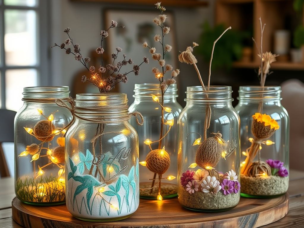 Upcycling słoików na dekoracje: jak stworzyć estetyczne i funkcjonalne ozdoby bez przypadkowego efektu